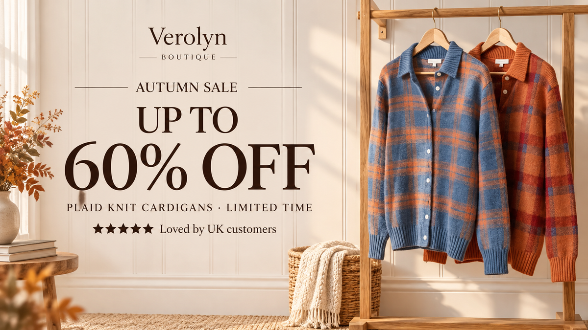 Verolyn Boutique Autumn Sale – up to 60% off plaid knit cardigans