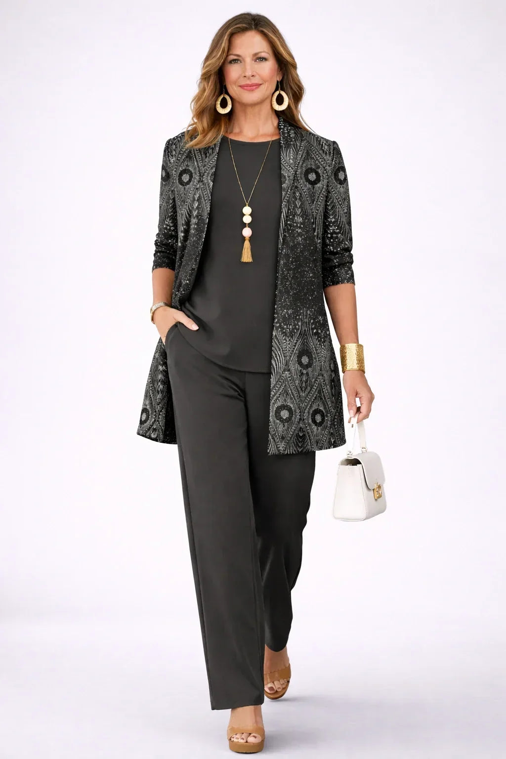 Verolyn black & silver paisley three-piece set – view 2