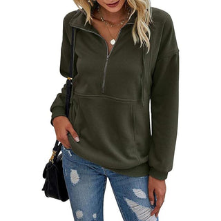 Verolyn - Lapel Zip-Up Sweatshirt