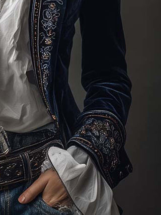 Embroidered Longline Blazer — VerolynBoutique