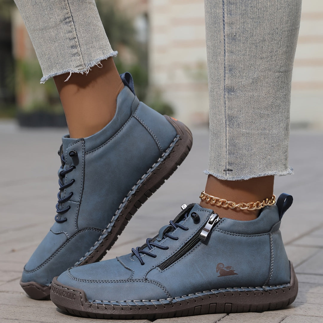 Wide-Toe Comfort Sneakers in Blue — VerolynBoutique