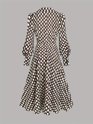 Diamond Print Swing Dress in Black &amp; White — VerolynBoutique