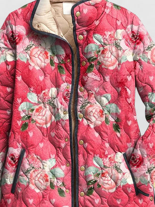 Floral Quilted Jacket in Pink — VerolynBoutique