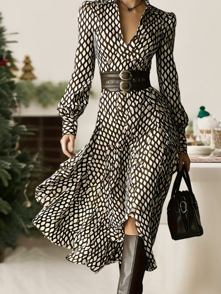 Diamond Print Swing Dress in Black &amp; White — VerolynBoutique