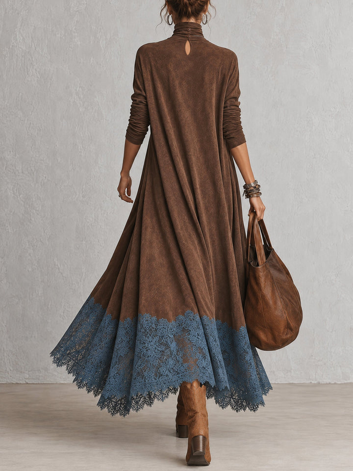 Verolyn suede-look lace hem maxi dress – view 10
