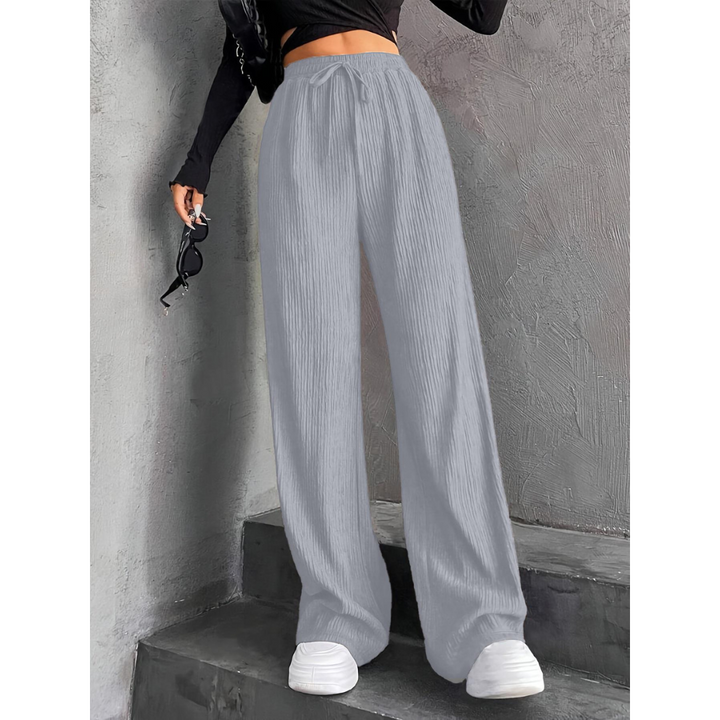 Elastic Waist Wide Leg Trousers in Light Grey — VerolynBoutique