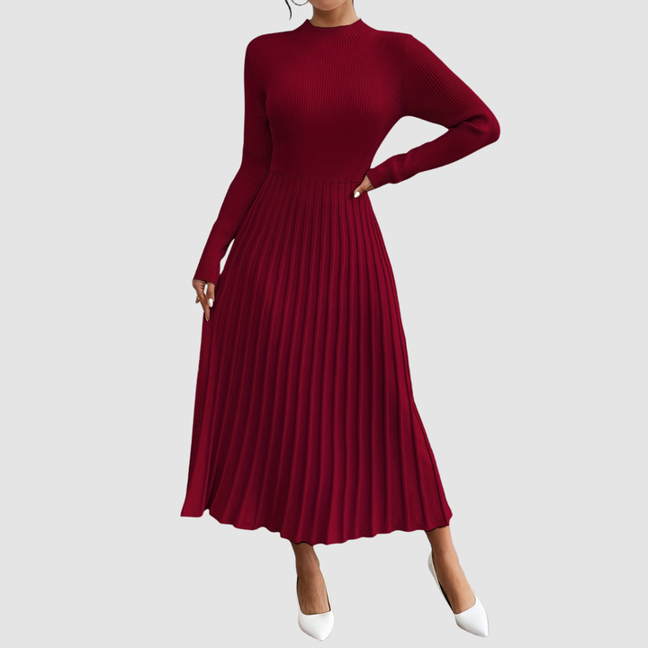 Verolyn - Ribbed High Neck Maxi Dress