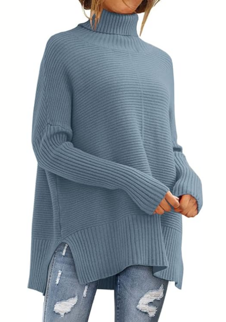 Soft Turtleneck Jumper in Indigo — VerolynBoutique