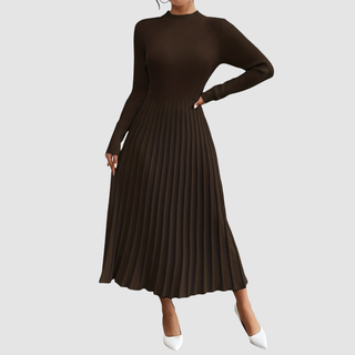 Verolyn - Ribbed High Neck Maxi Dress