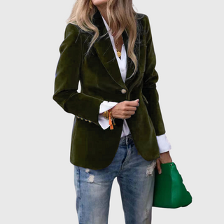 One-Button Retro Blazer in Green — VerolynBoutique