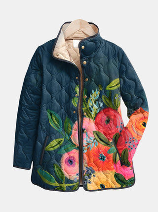 Vintage Floral Quilted Jacket in Multicolour — VerolynBoutique