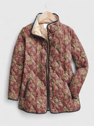 Rose Damask Quilted Jacket in Multicolour — VerolynBoutique