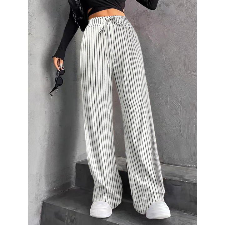 Elastic Waist Wide Leg Trousers in Black &amp; White — VerolynBoutique