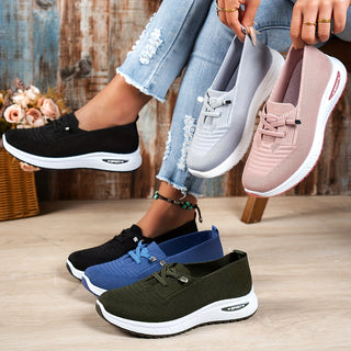 Stretch Knit Comfort Sneakers in Black — VerolynBoutique
