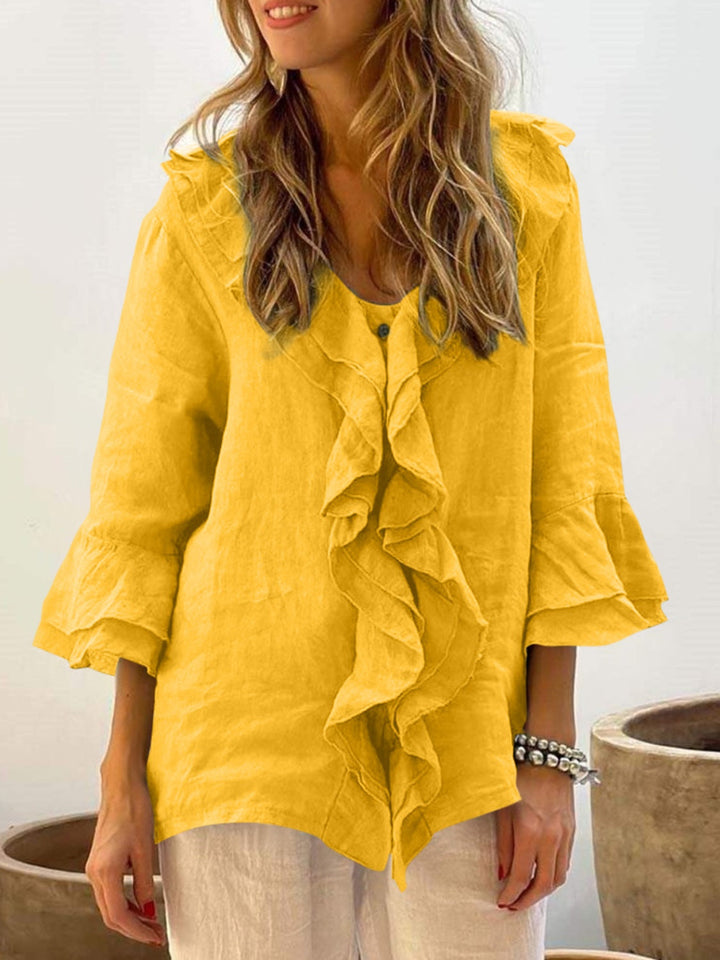 Verolyn - Bell Sleeve Ruffle Top