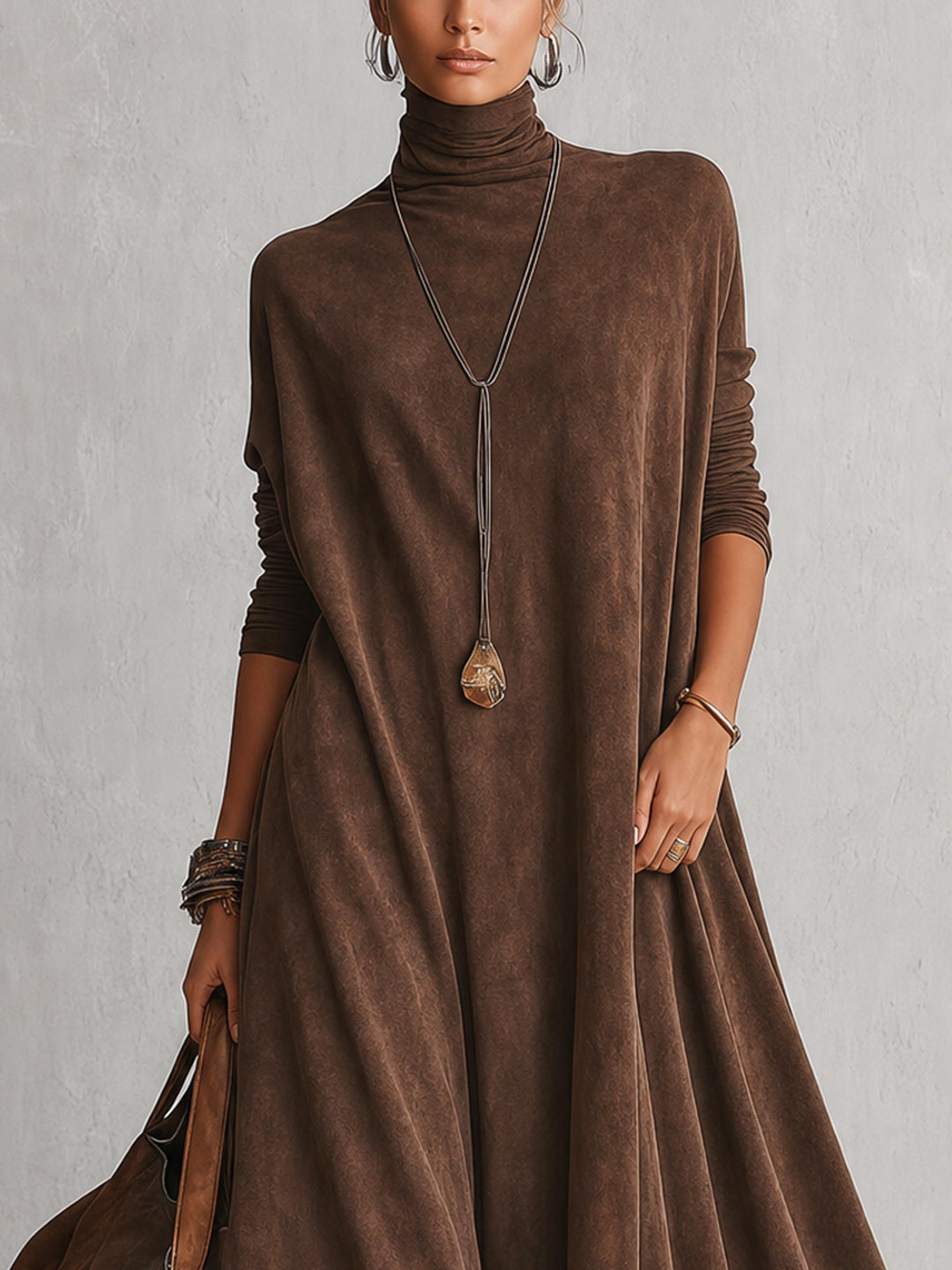 Verolyn suede-look lace hem maxi dress – view 7