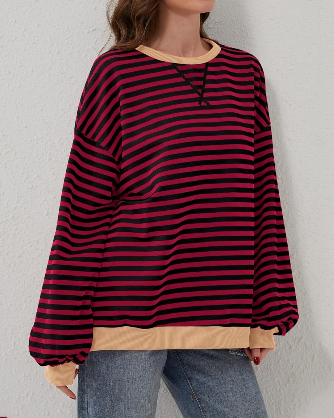Verolyn - Striped Oversized Sweatshirt
