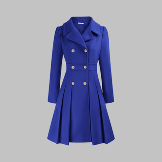 Pleated Fit and Flare Coat in Deep Red — VerolynBoutique