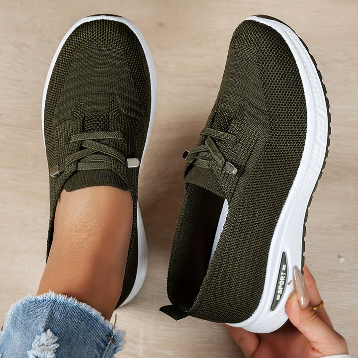 Stretch Knit Comfort Sneakers in Black — VerolynBoutique