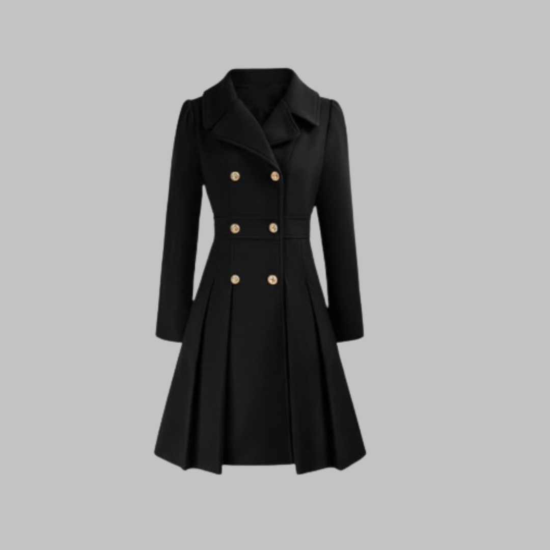 Pleated Fit and Flare Coat in Deep Red — VerolynBoutique