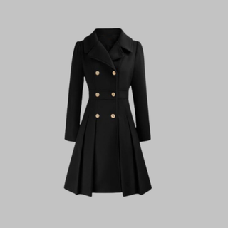Pleated Fit and Flare Coat in Deep Red — VerolynBoutique