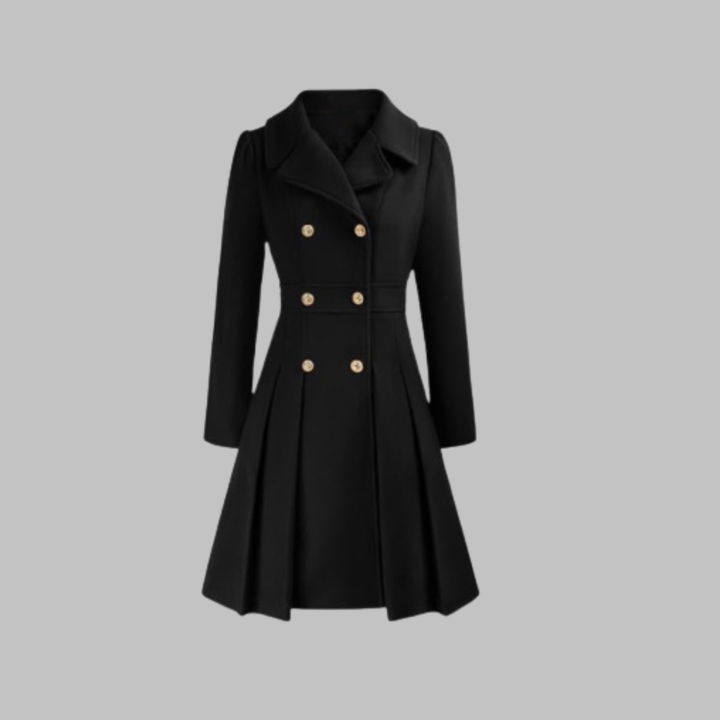 Pleated Fit and Flare Coat in Deep Red — VerolynBoutique