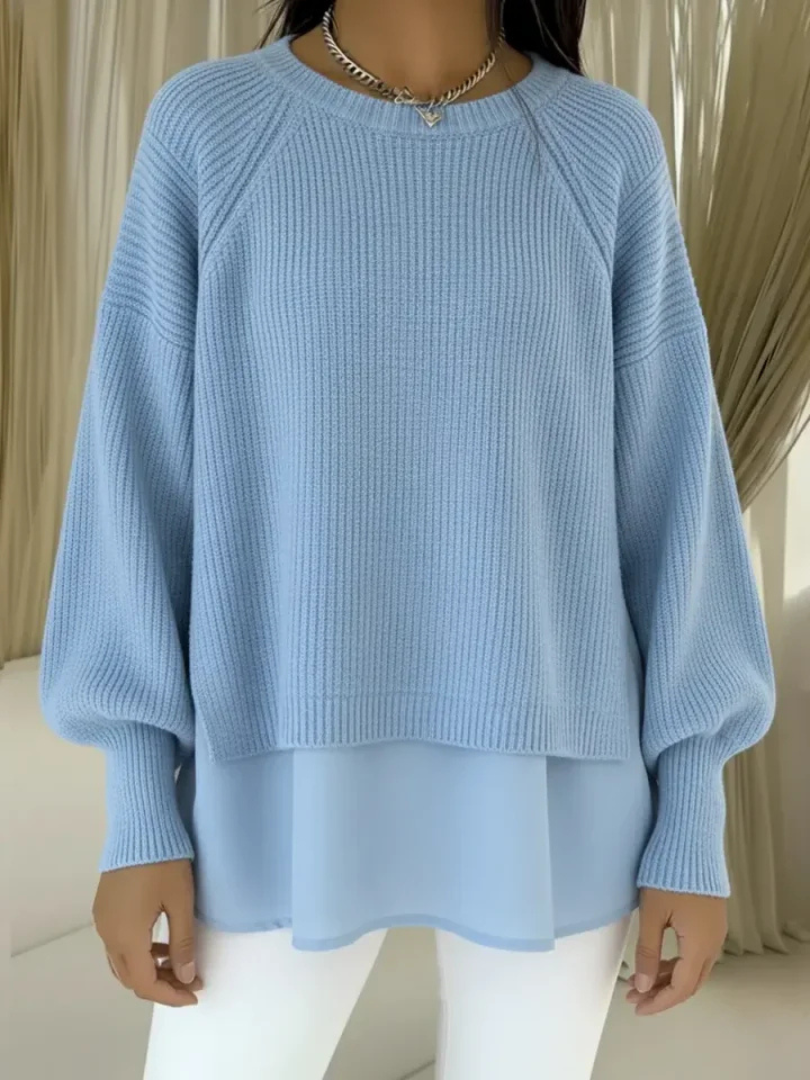 Verolyn layered two-piece effect jumper in blue