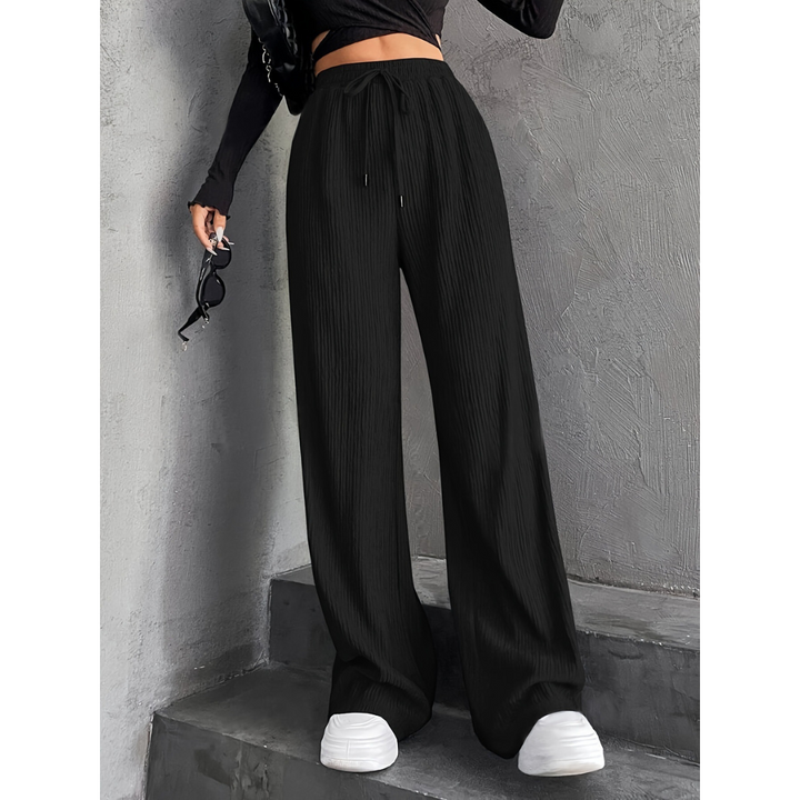 Elastic Waist Wide Leg Trousers in Black — VerolynBoutique