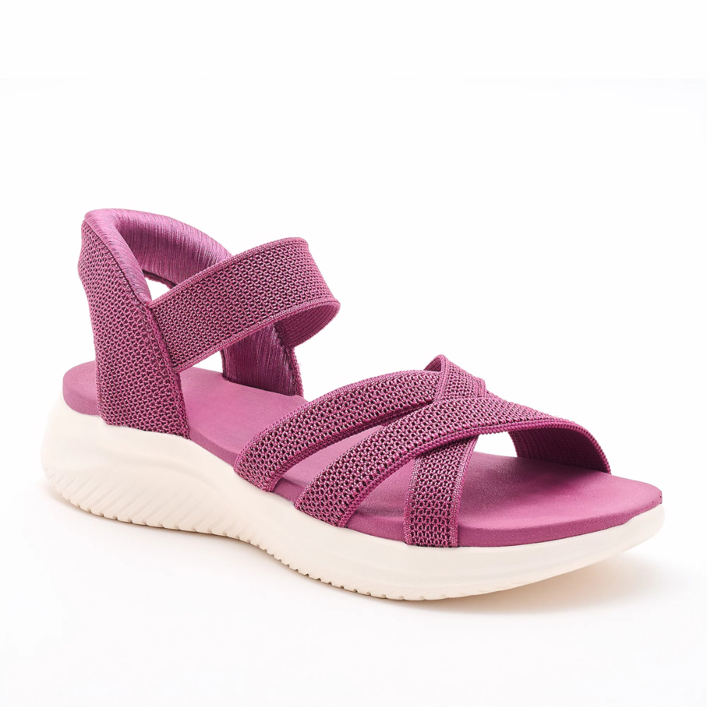 Crossover Elastic Strap Sandals in Pink — VerolynBoutique