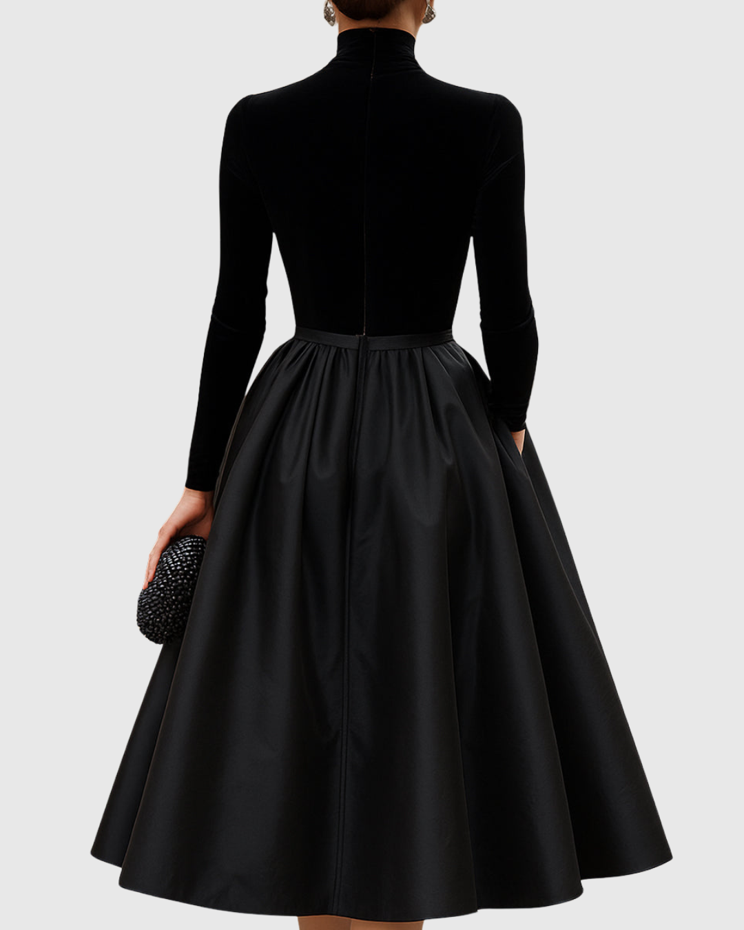 Verolyn - Velvet and Satin Midi Dress