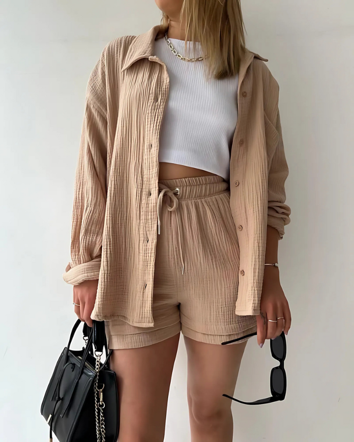 Verolyn - Button-Up Shorts Set