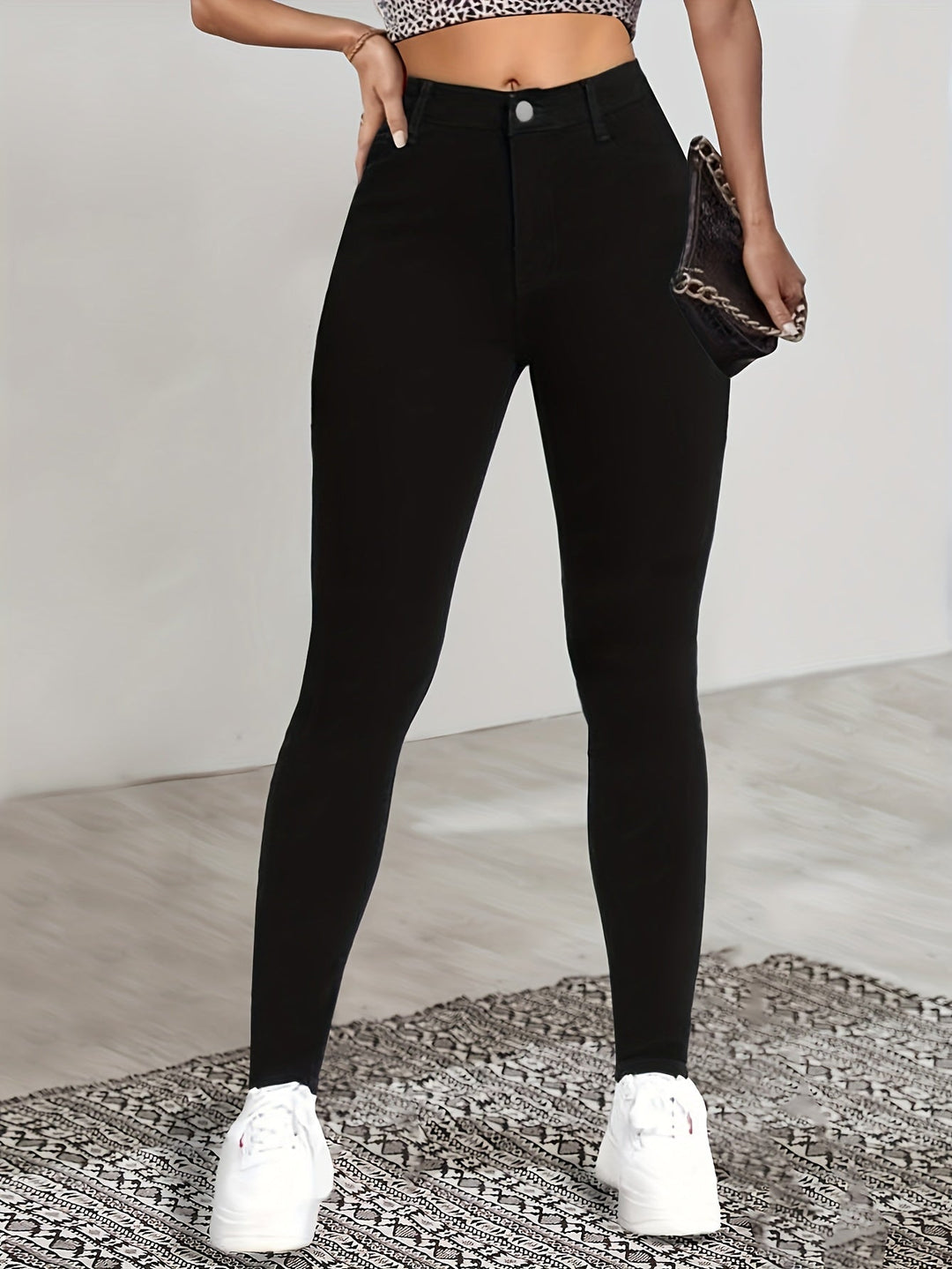 High-Waist Black Skinny Jeans in Black — VerolynBoutique