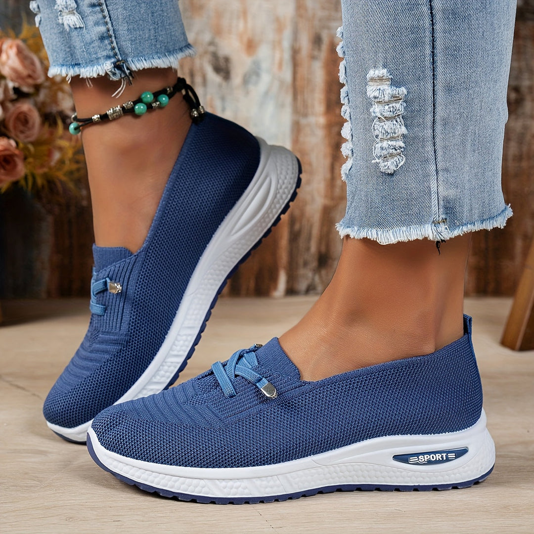 Stretch Knit Comfort Sneakers in Black — VerolynBoutique