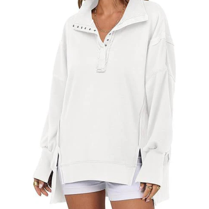 Verolyn - High-Low Split Hem Sweatshirt