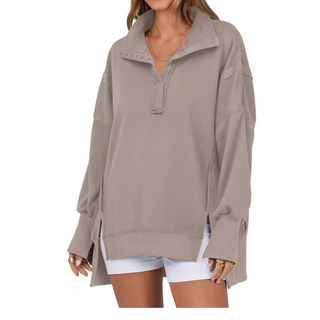 Verolyn - High-Low Split Hem Sweatshirt