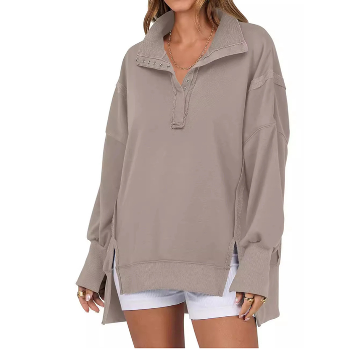 Verolyn - High-Low Split Hem Sweatshirt