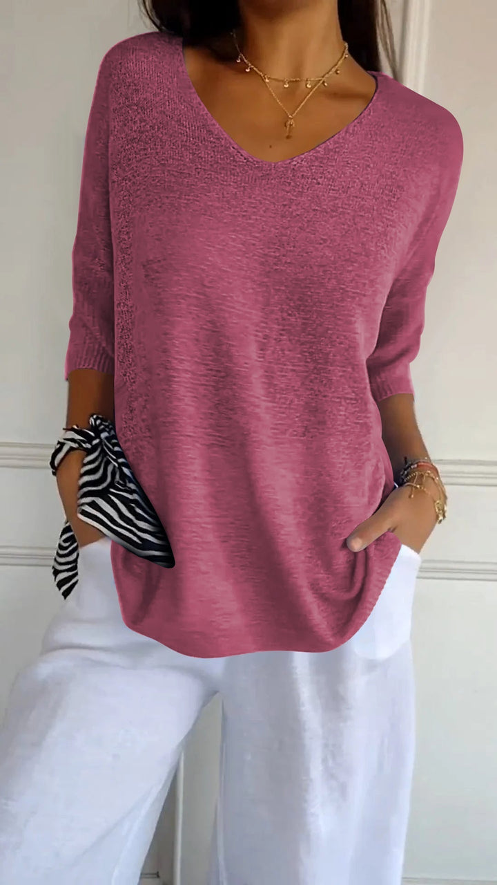 Verolyn - Soft V-Neck Everyday Top