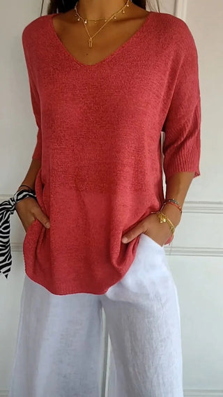 Verolyn - Soft V-Neck Everyday Top