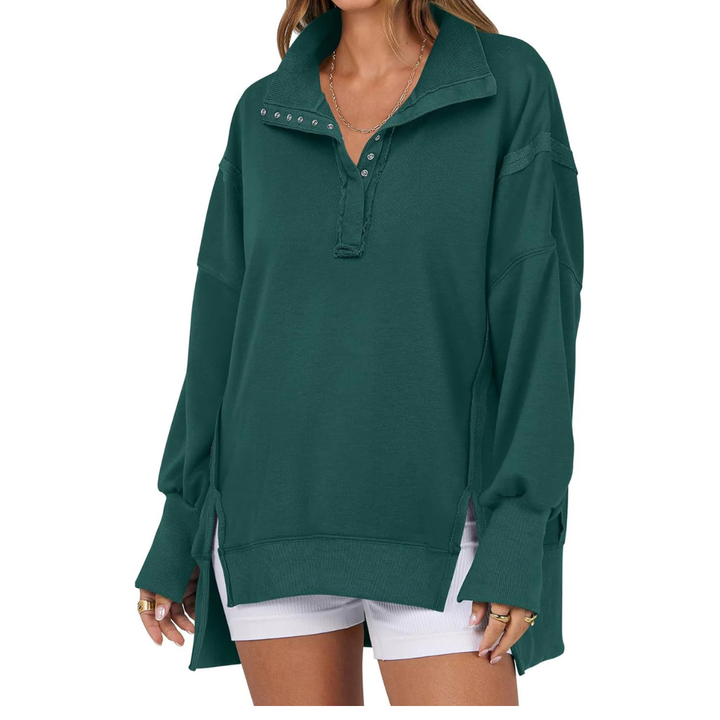 Verolyn - High-Low Split Hem Sweatshirt
