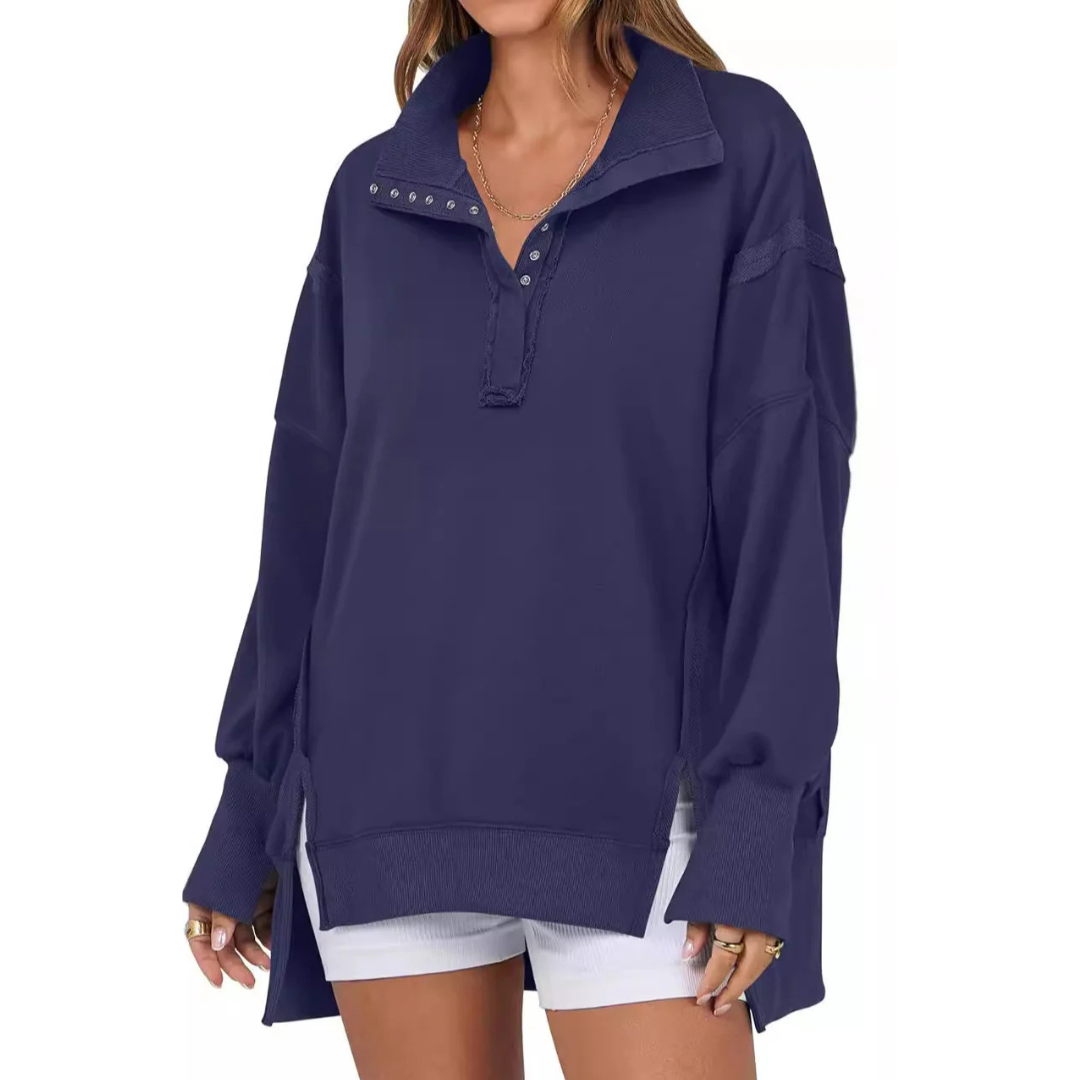 Verolyn - High-Low Split Hem Sweatshirt