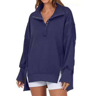 Verolyn - High-Low Split Hem Sweatshirt