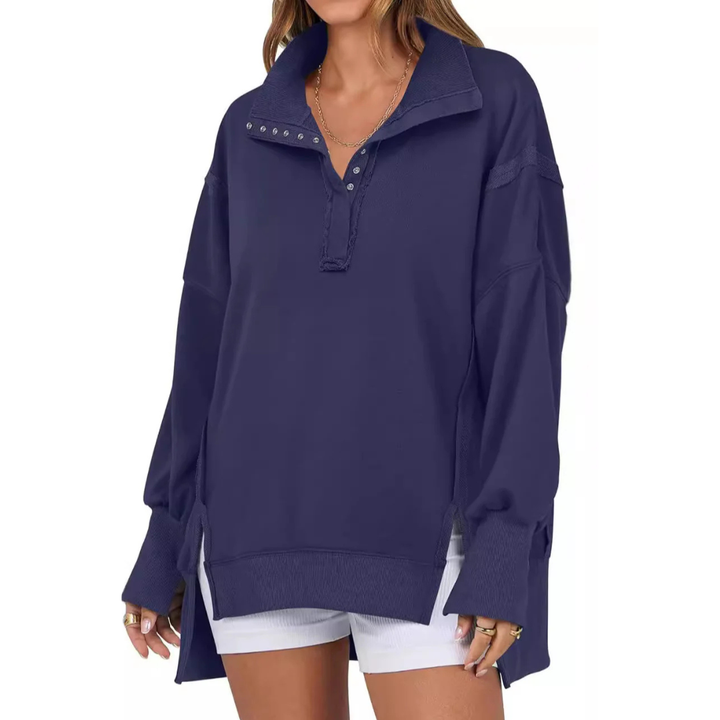 Verolyn - High-Low Split Hem Sweatshirt