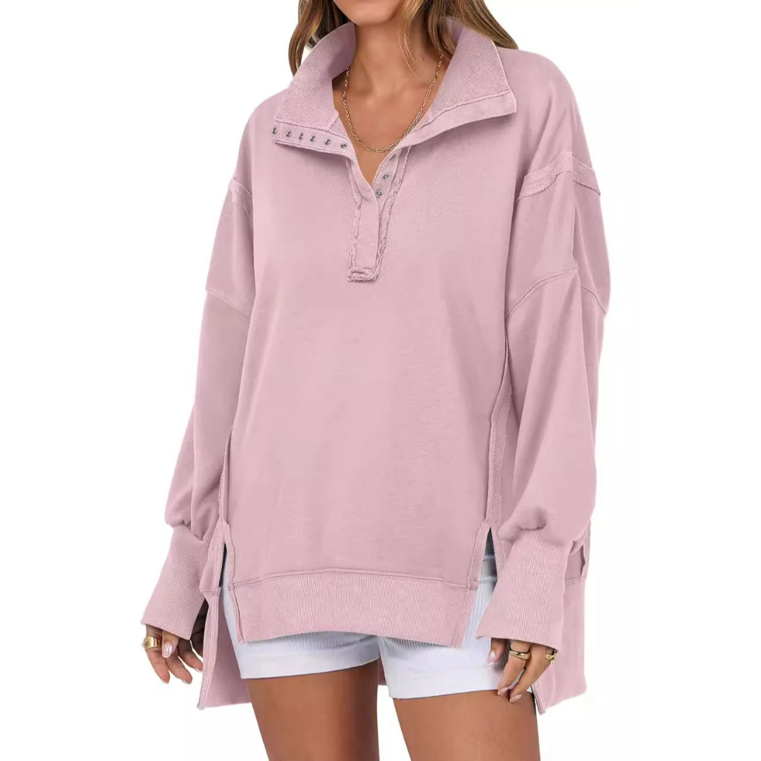 Verolyn - High-Low Split Hem Sweatshirt