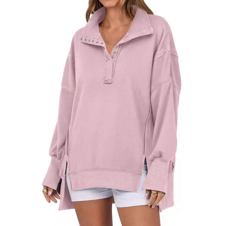 Verolyn - High-Low Split Hem Sweatshirt