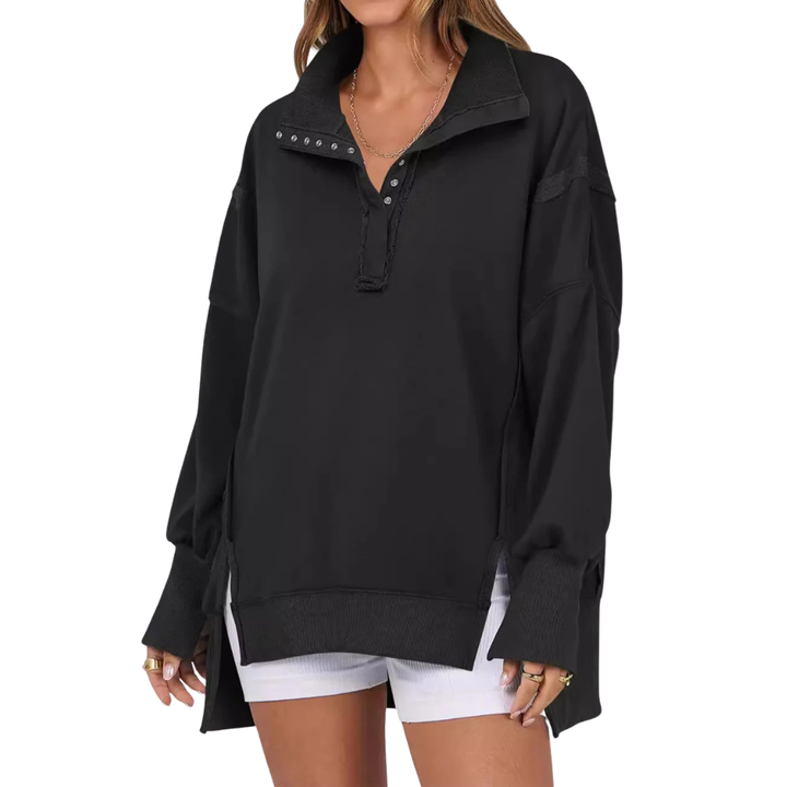 Verolyn - High-Low Split Hem Sweatshirt