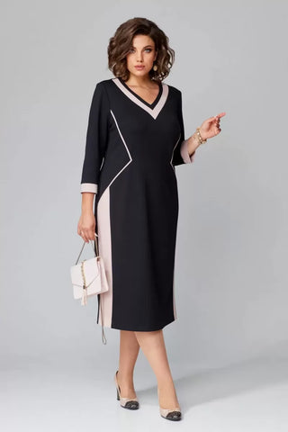 Verolyn - Classic V-Neck Midi Dress