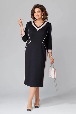 Verolyn - Classic V-Neck Midi Dress