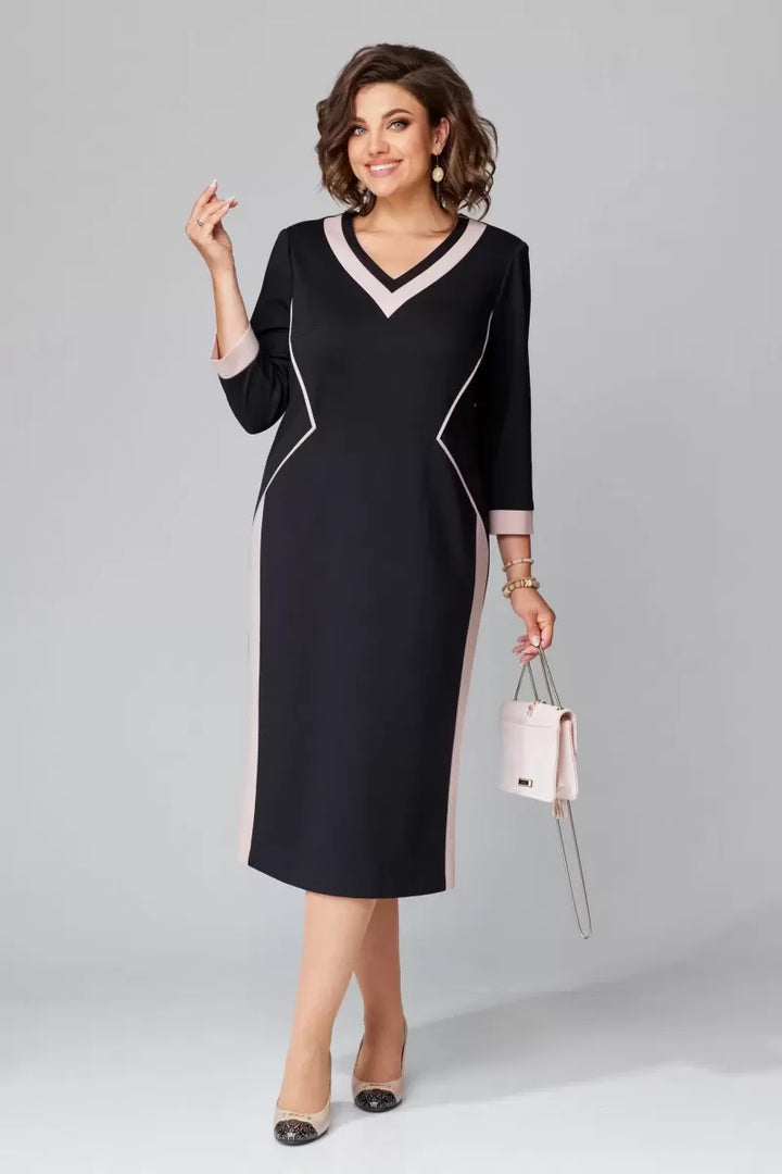 Verolyn - Classic V-Neck Midi Dress