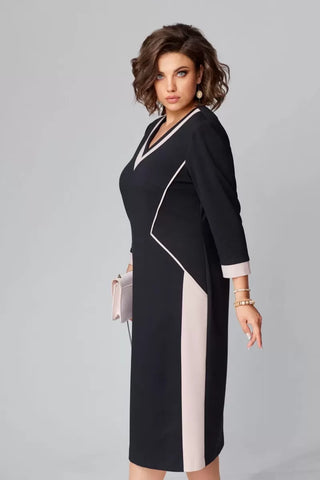Verolyn - Classic V-Neck Midi Dress