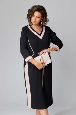 Verolyn - Classic V-Neck Midi Dress